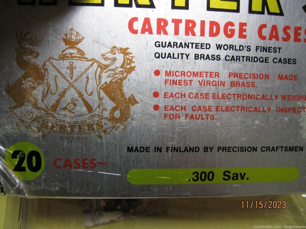 300 Savage 20 pcs NEW Sako Made Herter's Box Brass; have other cals too-img-2