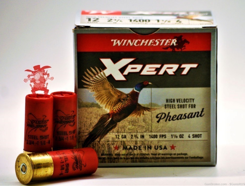 Winchester X-Pert Pheasant High Velocity Steel 12 Ga 2¾ 1¹/8 oz  No.4 25 RD-img-0