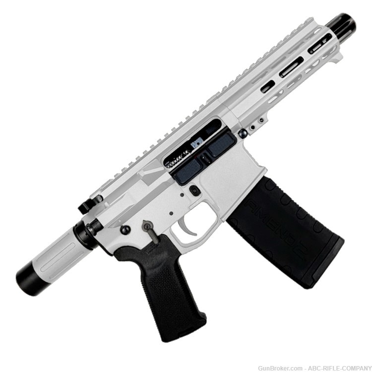 AR15 .300 Blackout "MINI MICRO" Custom 18" Billet Pistol 5" Barrel-White-img-0