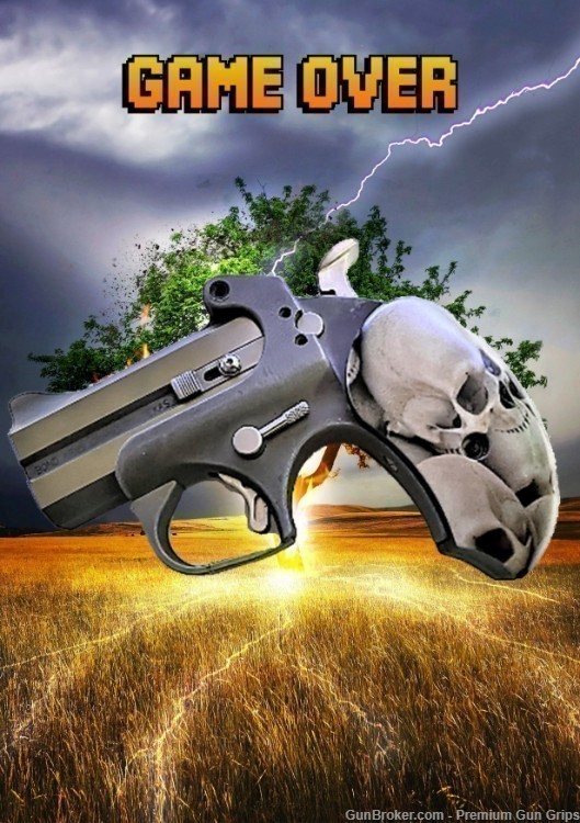 Fits Bond Arms Derringer Grips Skulls XL size-img-1
