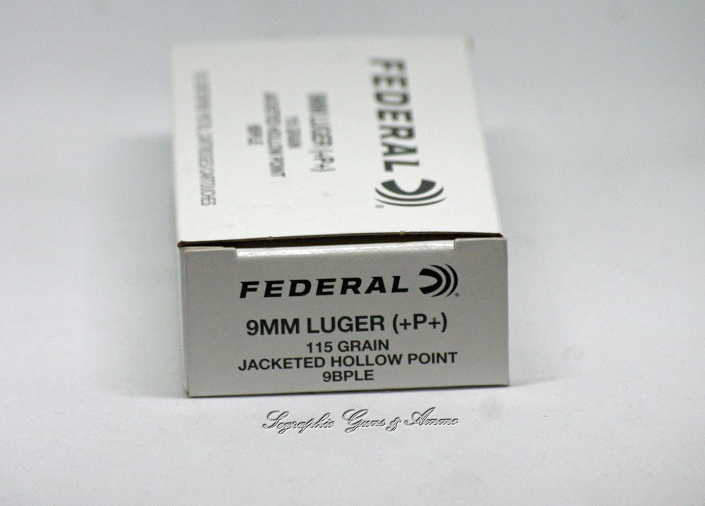 9MM +P+ JHP +P+ FEDERAL LAW ENFORCEMENT 9 MM AMMO 115 Gr JHP 50 Rounds-img-1