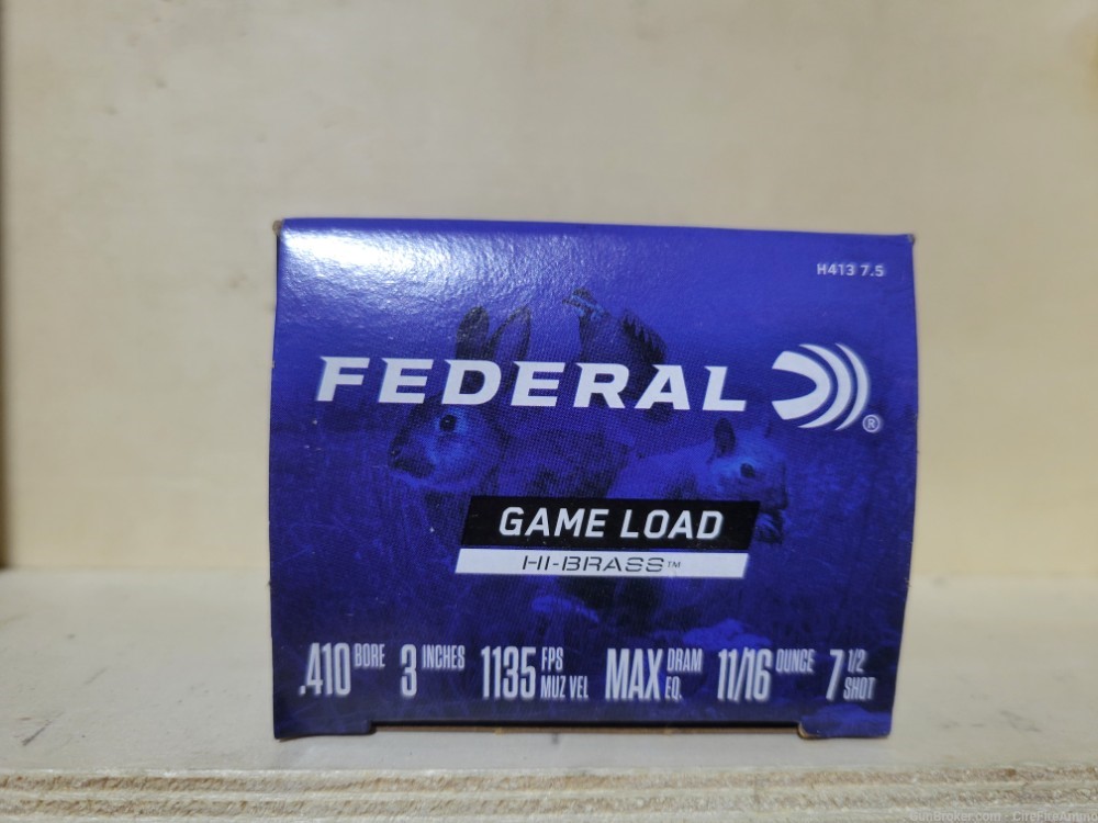 Federal 410 gauge 3 inch 7.5 shot 25 rds high brass 7 1/2 no cc fees -img-0