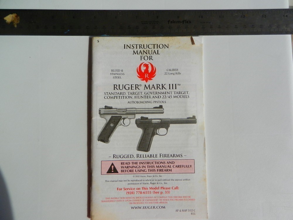 Ruger Mark III owners manual-img-0