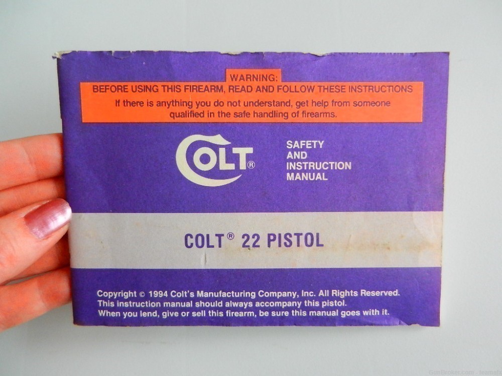 Owners manual for Colt 22 pistol-img-0