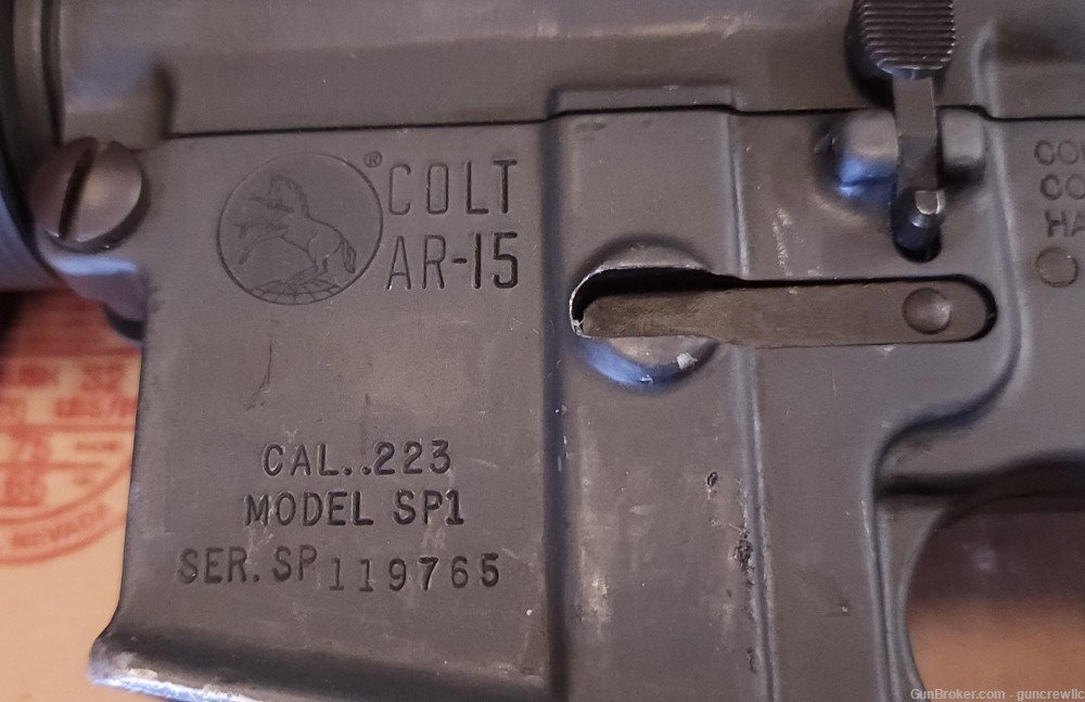Vintage PREBAN SP-1 Colt Mfg SP1 A1 AR15 PRE-BAN 223 5.56 MA LEGAL Layaway-img-9