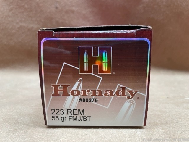 HORNADY 223 REM 55 GR FMJ/BT 50 ROUND BOX-img-2