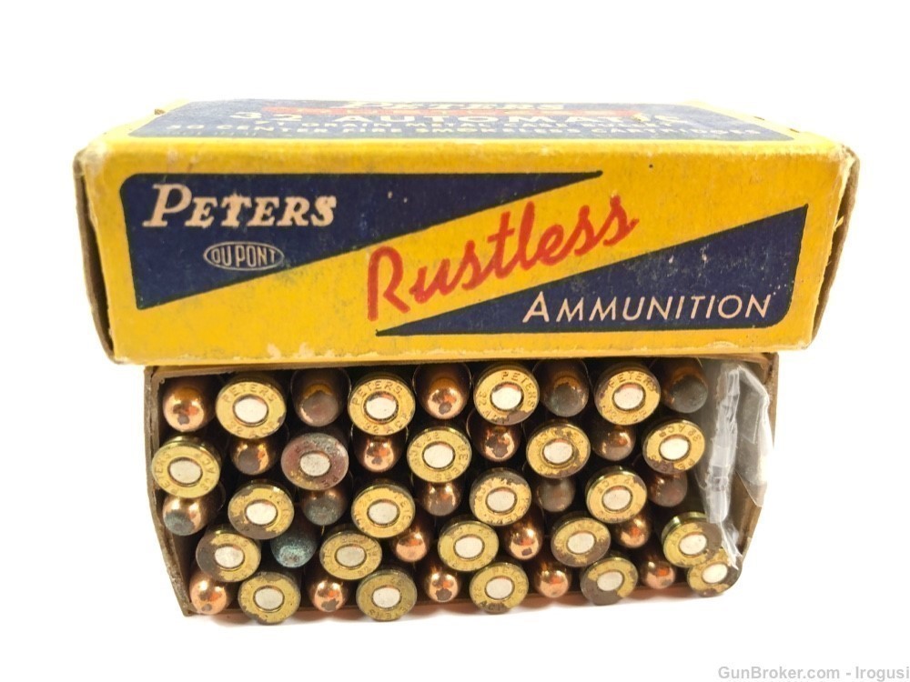 Peters .32 Automatic 71 Gr Metal Case Bullet Vintage Box 46 Rounds-img-2