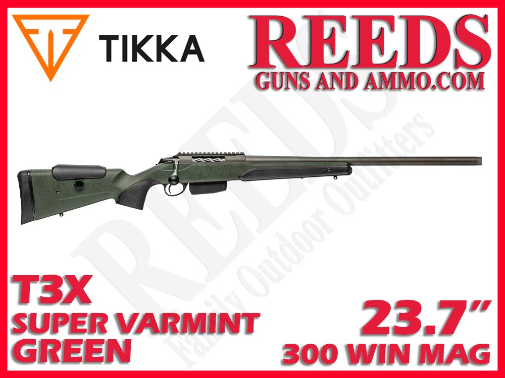 Tikka T3x Super Varmint Green Tungsten 300 Win Mag 23.7in JRTXRSV331R10-img-0