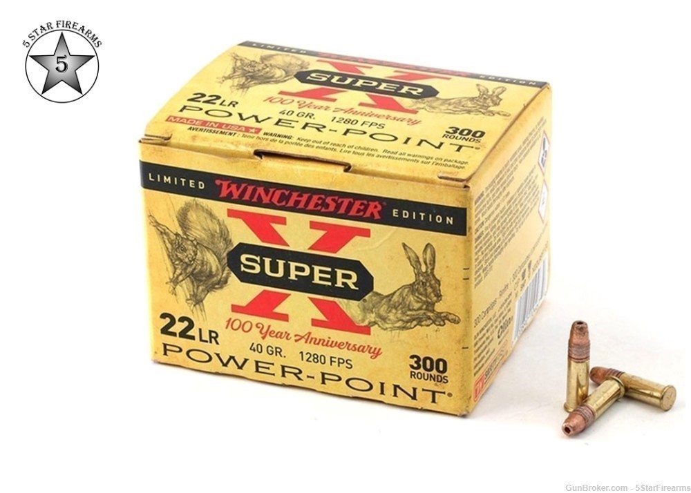 Winchester 22lr Super X Power Point 100 year Anniversary 1500 rounds-img-0