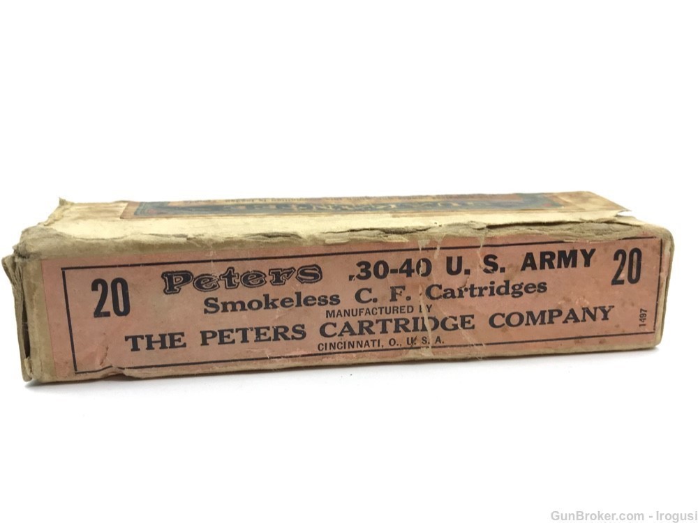 Peters .30-40-220 Krag USG FULL Vintage .30-40 2 Pc Box Early 1900's 851-NX-img-1