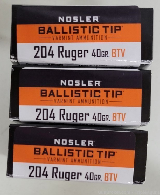 Nosler Ballistic Tip 204 Ruger 40gr BTV lot of 60rds 61021-img-0