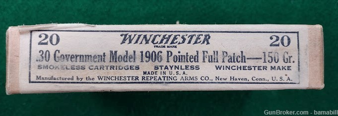 WINCHESTER 30 Government Model 1906 Pointed Full Patch-150 Grain-img-1