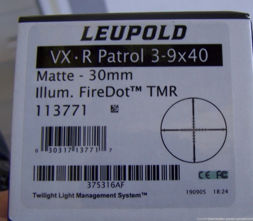 Leupold VX-R Patrol 3-9x40mm Matte FireDot TMR 113771-img-8