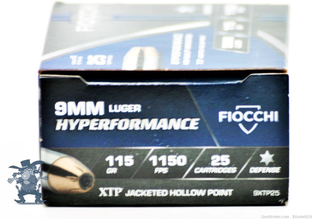 9 MM XTP FIOCCHI 9mm 115 Grain HYPERFORMANCE XTP Jacket Hollow Point 25 RDS-img-2