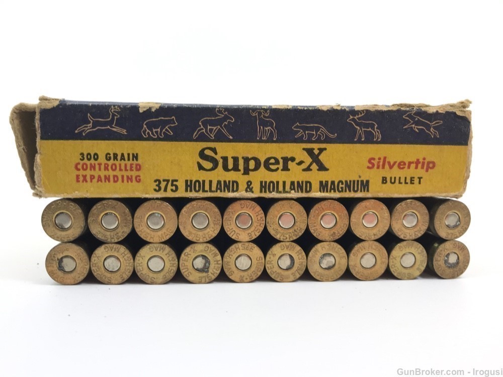 Western Super-X .375 H&H Mag GRIZZLY BEAR 300 Gr SILVERTIP Full Box 856-NP-img-5