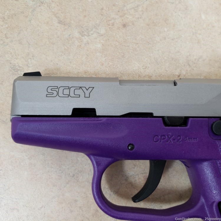 SCCY CPX-2 Semi-Auto 9mm Pistol w/ 1 Magazine Purple Stainless-img-3