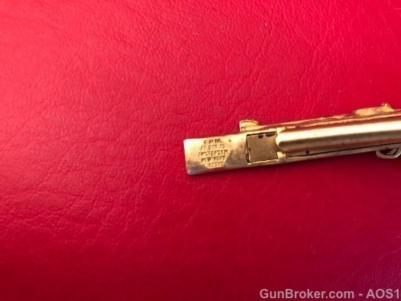 Vintage Brass Plated Revolver Tie Clasp-img-2