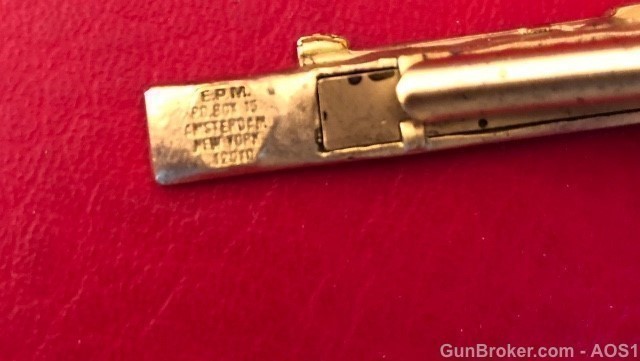 Vintage Brass Plated Revolver Tie Clasp-img-4