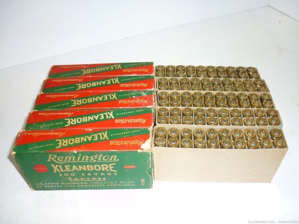 20rd - KLEANBORE 300 SAVAGE - Remington - 180gr Mushroom - Late 1950s-img-8