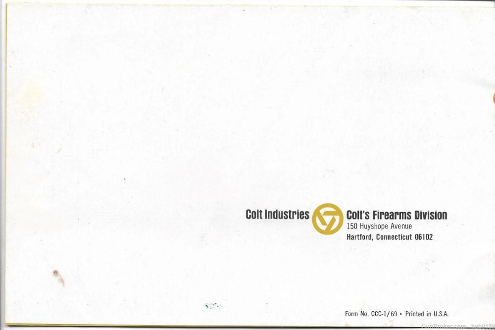 Original Colt Firearms 1969 Catalog CCC-1/69-img-1