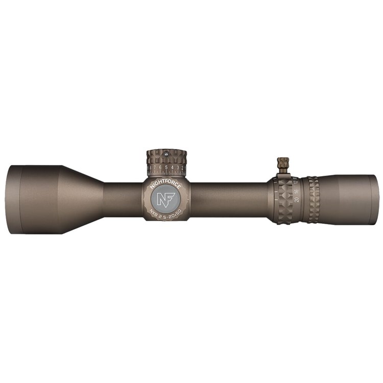 Nightforce NX8 2.5-20x50 F2 .250 MOA MOAR-CF2 Dark Earth Riflescope C686-img-2