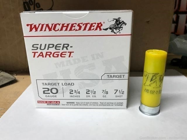 Winchester TRGT207 Super Target 20ga 7/8oz 7.5 shot 250 Rounds-img-0