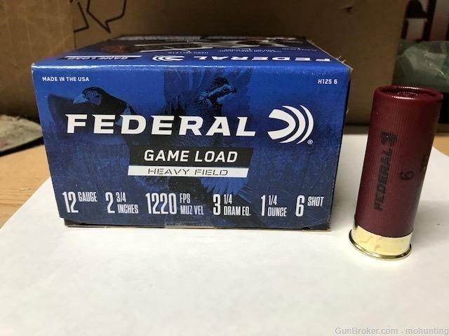 Federal H1256 12ga 2 3/4in 1 1/4oz 6shot 250 Rounds-img-0