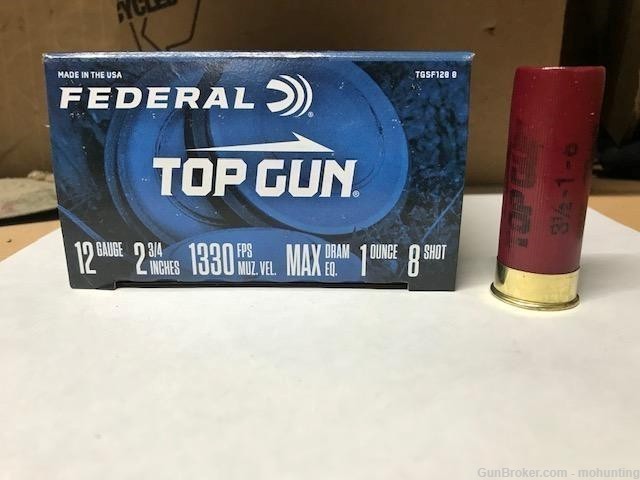 Federal Top Gun TGSF1288 12ga 1oz 8shot 250 Rounds-img-0