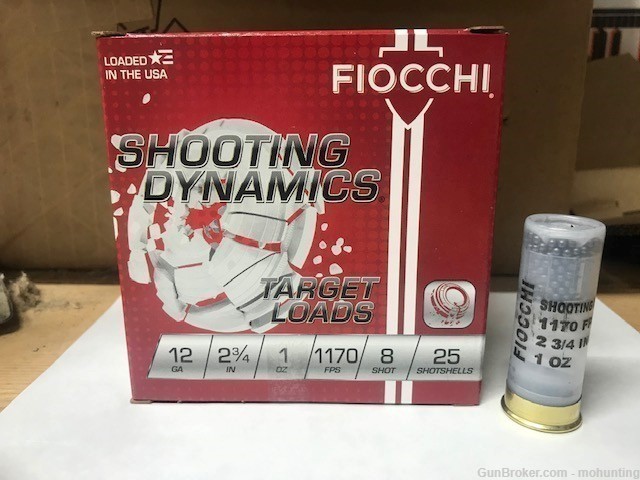 Fiocchi 12SD1L8 12ga 2 3/4 in. 1oz 8 shot 250 Rounds Target Load-img-0