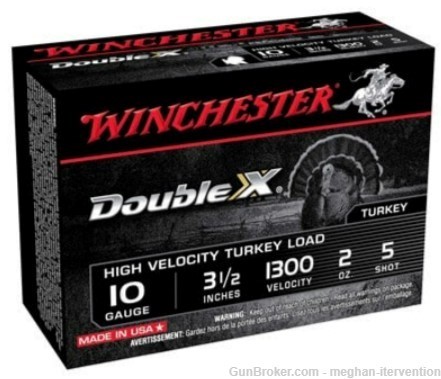 Winchester Double X High Velocity Turkey Load 10ga 3.5? 1300fps 2oz #5 -img-0