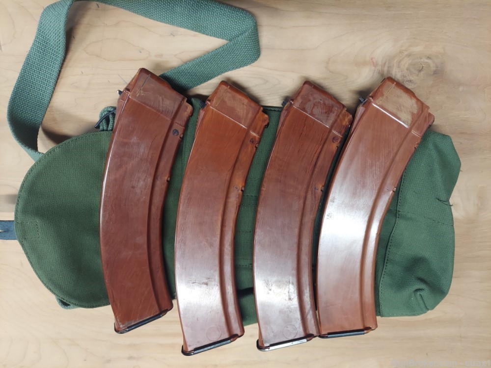 4 Russian / Bulgarian 45 Round RPK-74 Magazines with Pouch-img-33
