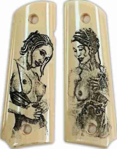 Colt 1911 or Colt Commander Grips with Naked Lady-img-0