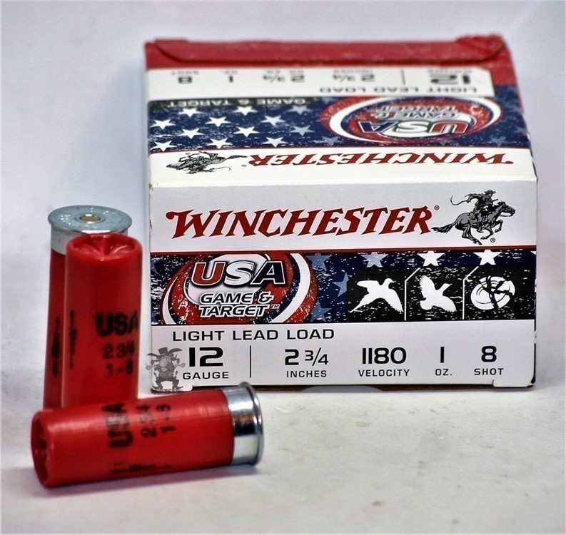 Winchester USA 12 Gauge 2¾"1oz No8 Shot 12ga Shells 12 ga Hunting 25 ROUNDS-img-0