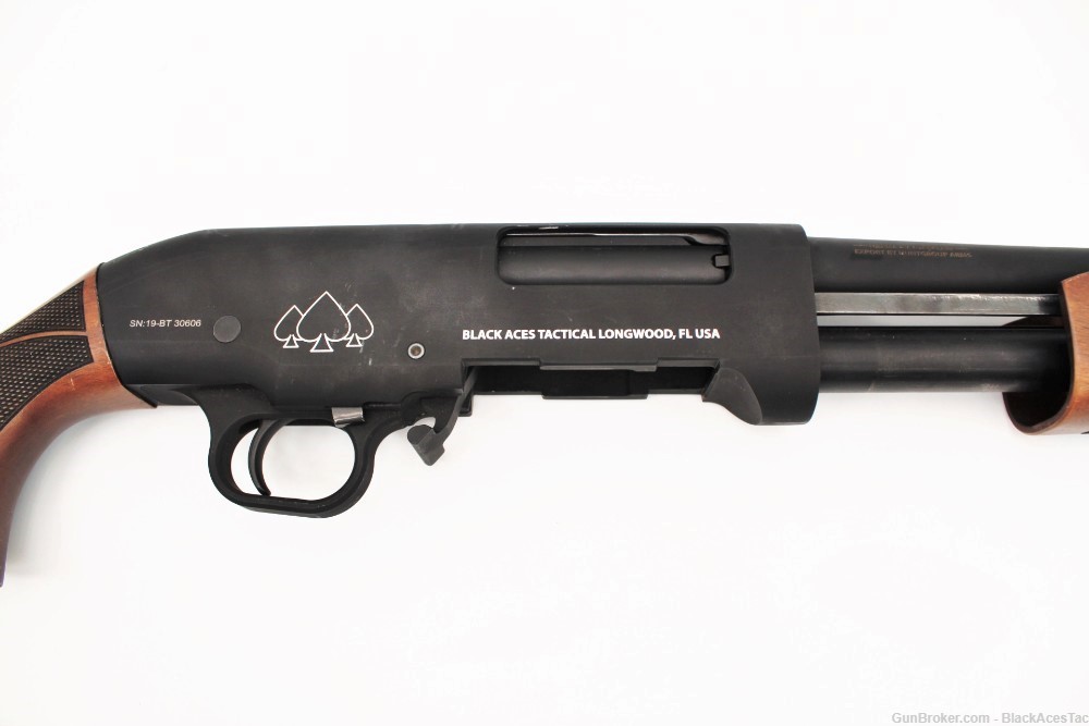 Black Aces Tactical Pro Series M Pump Blk Walnut 12GA 22"-img-2