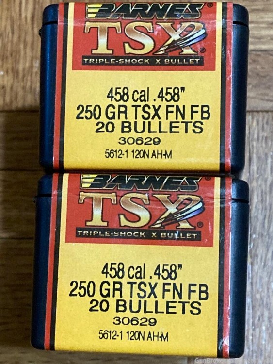 Barnes 458 Cal .458 250 gr TSX FN FB Rifle Bullets 40ct 30629-img-1