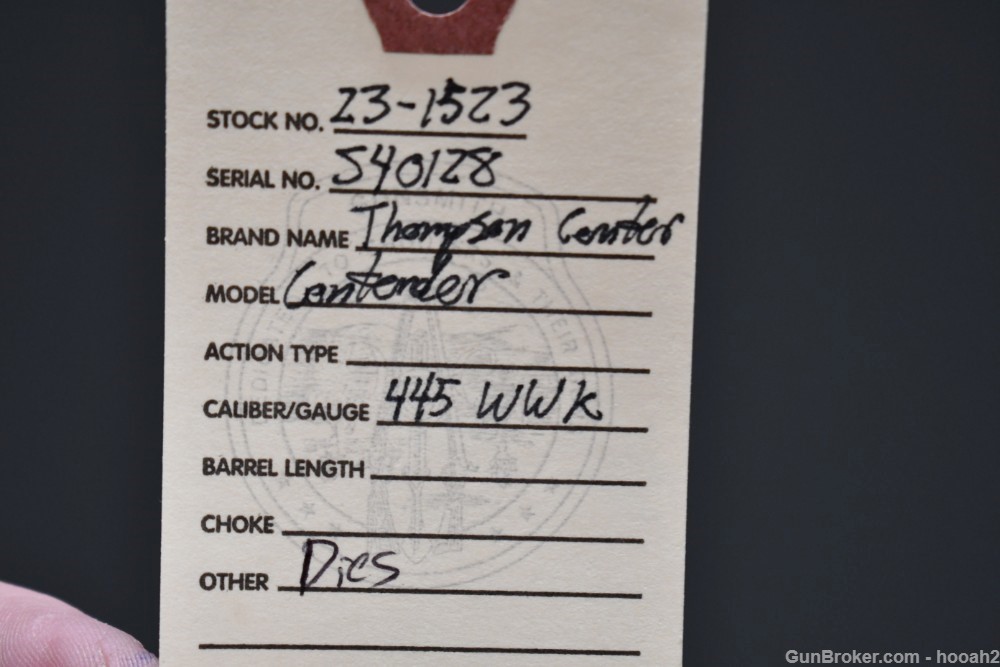 Custom Thompson Center T/C Contender Pistol Super 14 445 WWK W Dies-img-1