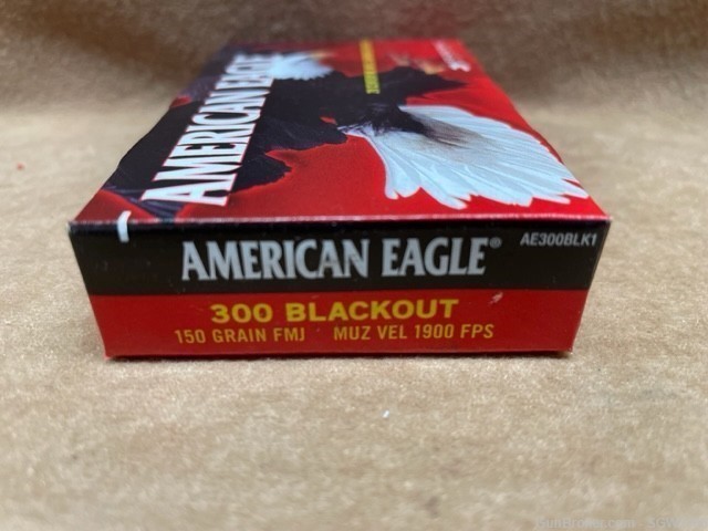 AMERICAN EAGLE 300 BLACKOUT 150 GR FMJ 20 ROUND BOX-img-1