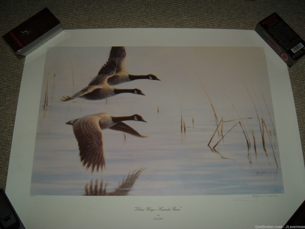 Beautiful Gary Moss S/N Limited Edition Wildlife Print Canada Geese-img-0
