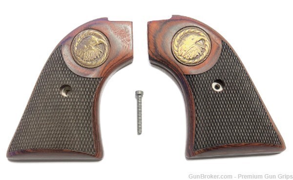 Heritage Arms Rough Rider Shot Grips Checkered Rosewood Eagle med-img-2
