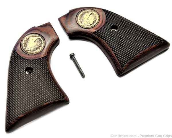Heritage Arms Rough Rider Shot Grips Checkered Rosewood Eagle med-img-4