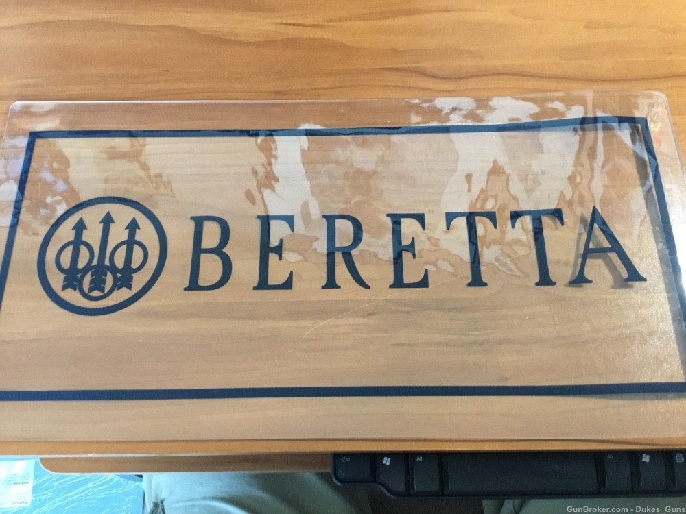 BERETTA dealer counter pad- Clear thick plastic with blue lettering -img-0