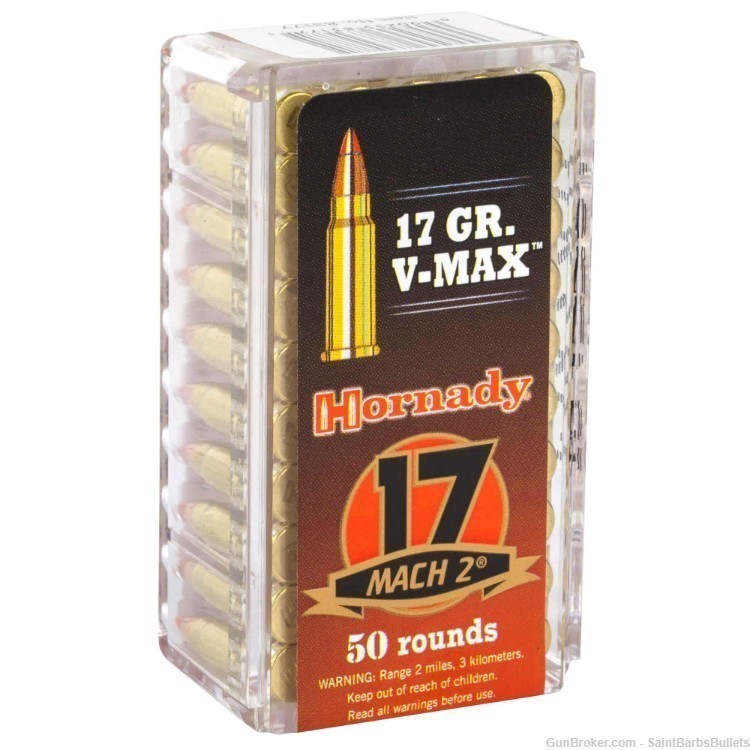 Hornady 17 Mach 2 17 gr V-MAX Varmint Express Rimfire - 50 Rounds-img-1