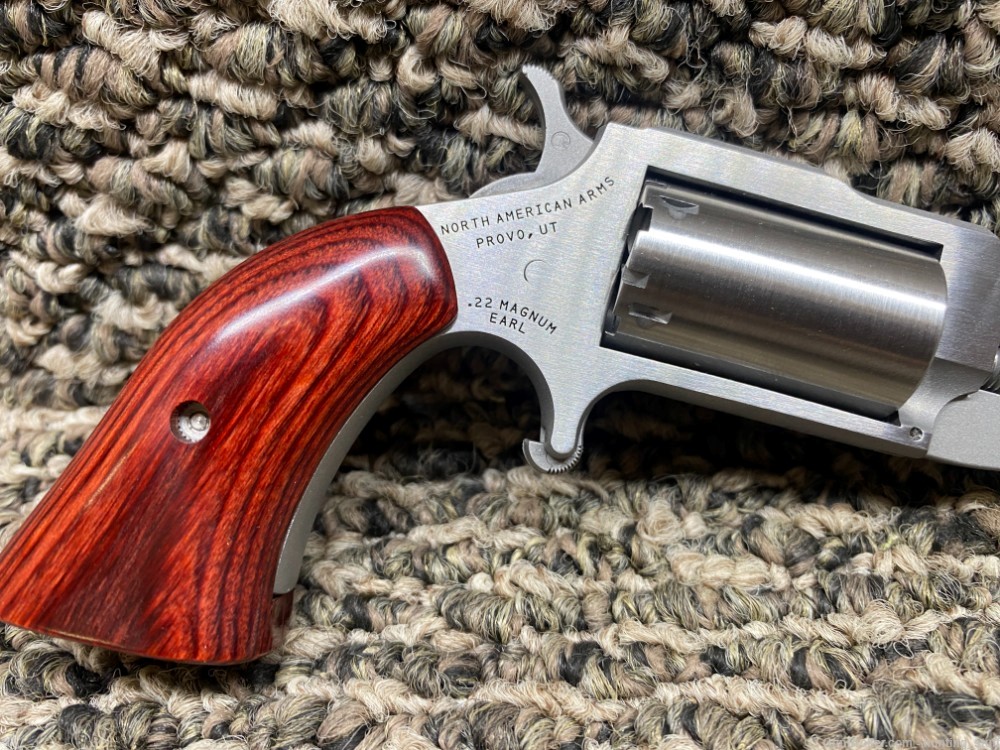 North American Arms 1860 Earl 22 WMR SS Finish Wood Grip 3" BBL 5 Shot-img-5