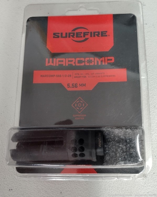 Surefire Warcomp Flash Hider/Suppressor Adapter, 5.56MM, 1/2X28-img-0