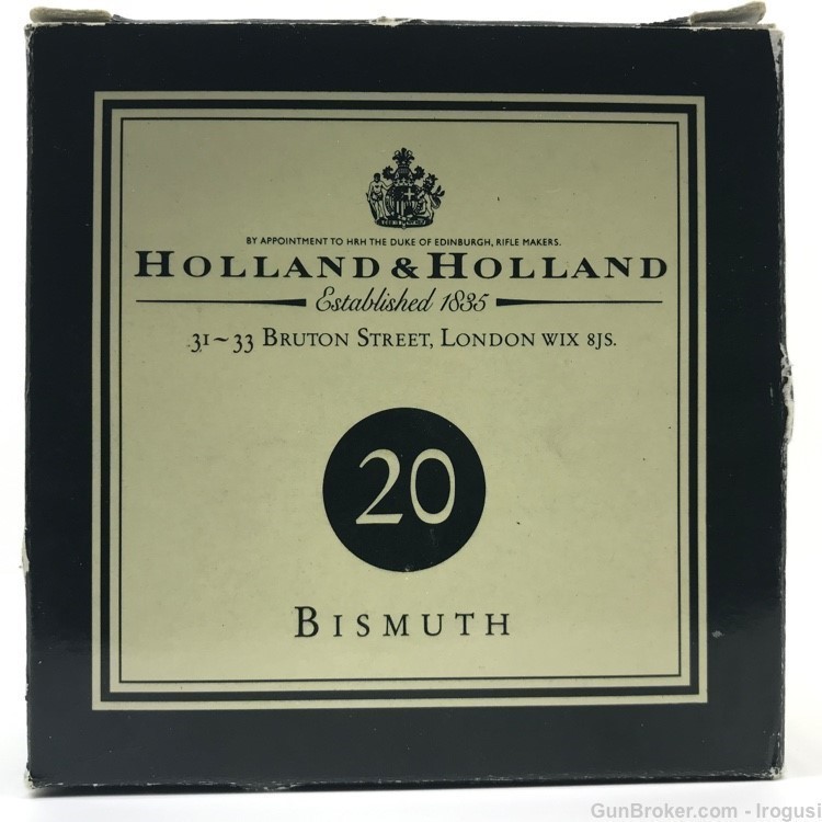Holland & Holland 20 ga Bismuth 25g 6 Shot 2-1/2" FULL Vintage Box 981-PX-img-0