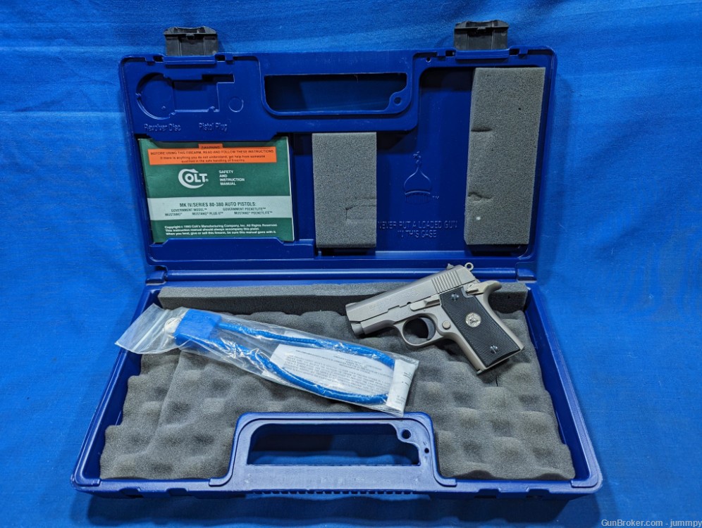 Colt Mustang 380 mfg: 1998 W/Factory case-img-0