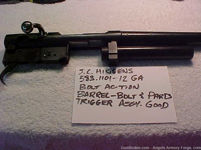 JC Higgens Model 583,1101 - 12 Ga - Barrel, Bolt, Frame & Mag Tub Parts -img-1