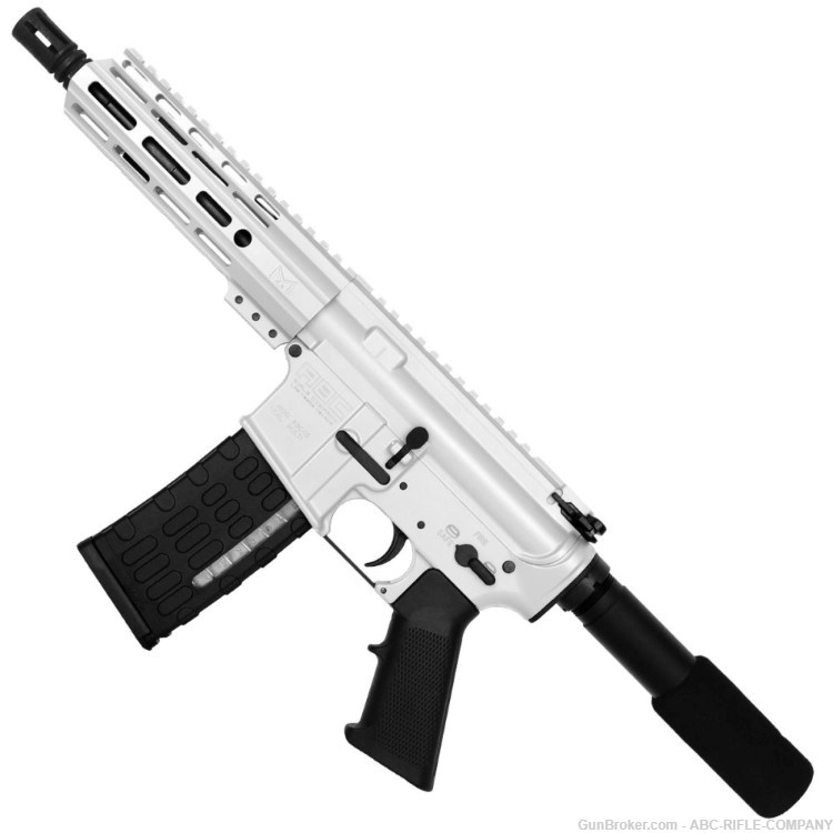AR-15 Semi Auto .300 AAC Blackout Pistol 7" Barrel MLOK Handguard-White-img-1