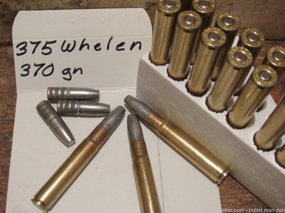 375 Whelen ammo with 370gn Bullshop bullets-img-0