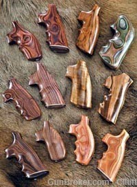 Hogue Wood Grips - Browning Hi-Power - Rosewood - Checkered--------E-img-0